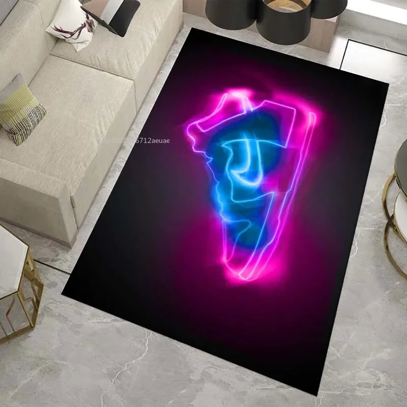 Neon Sneaker Shoes Area Rug