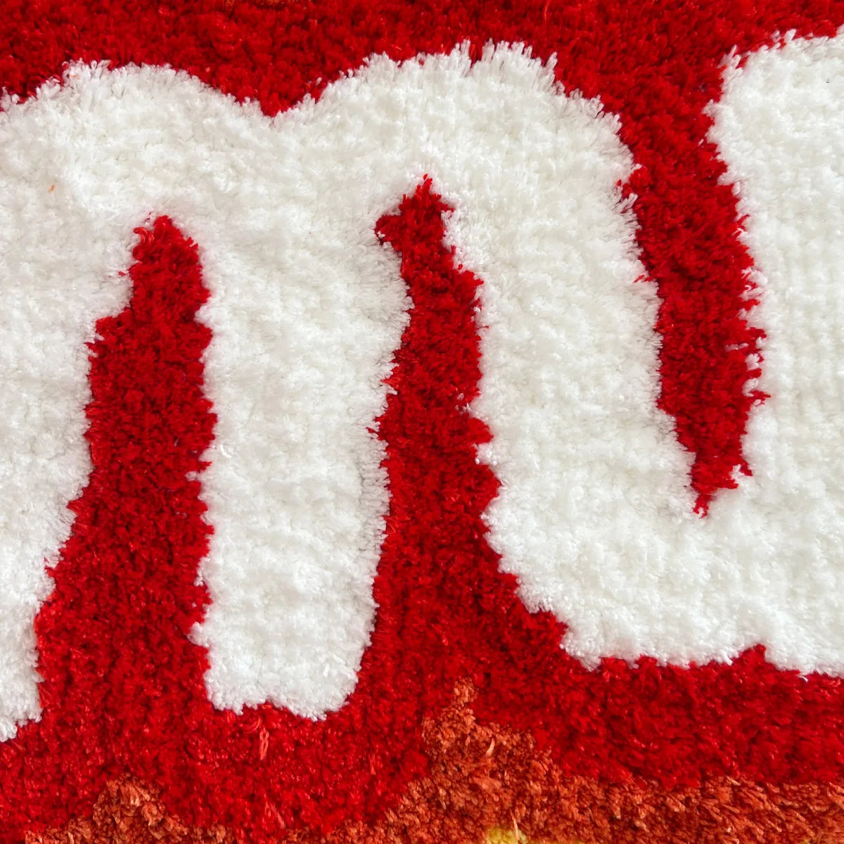 Letter Element Rainbow Fluffy Tufted Rug