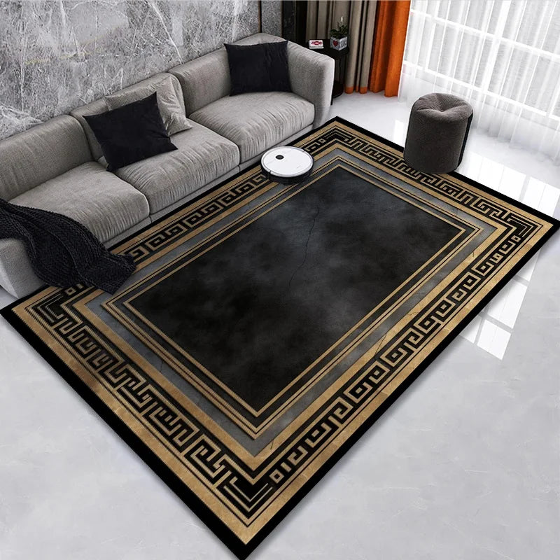 Classical Black Gold Oriental Carpet