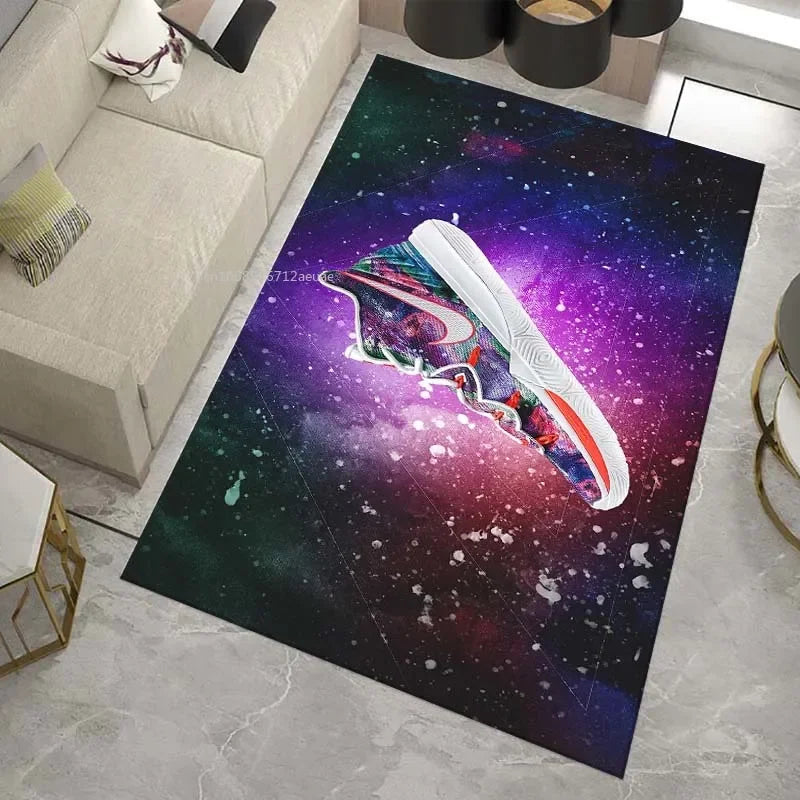 Neon Sneaker Shoes Area Rug