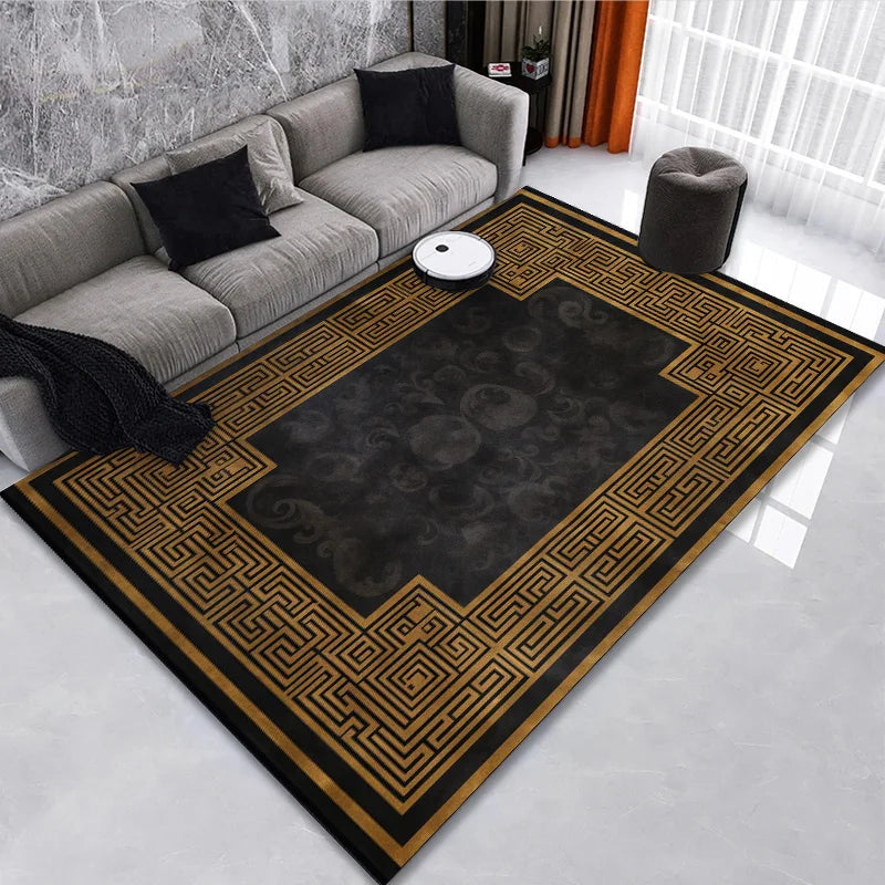 Classical Black Gold Oriental Carpet