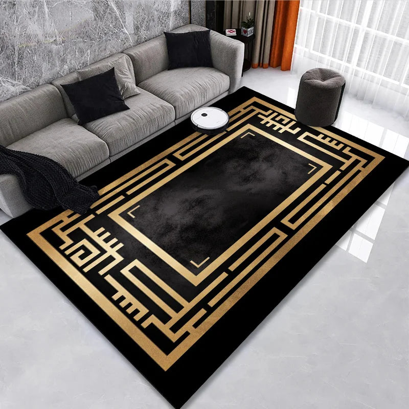 Classical Black Gold Oriental Carpet