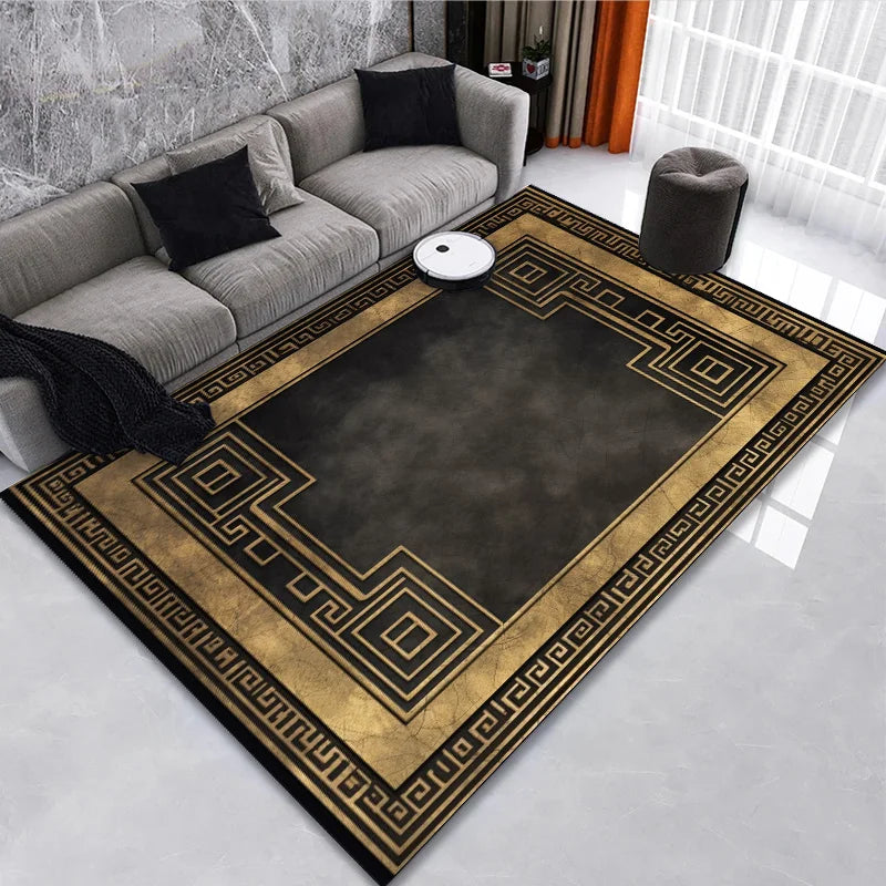 Classical Black Gold Oriental Carpet