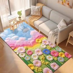 Kawaii Pink Flower Girls Bedroom Carpet