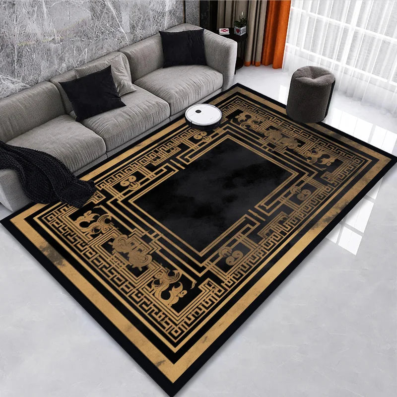 Classical Black Gold Oriental Carpet