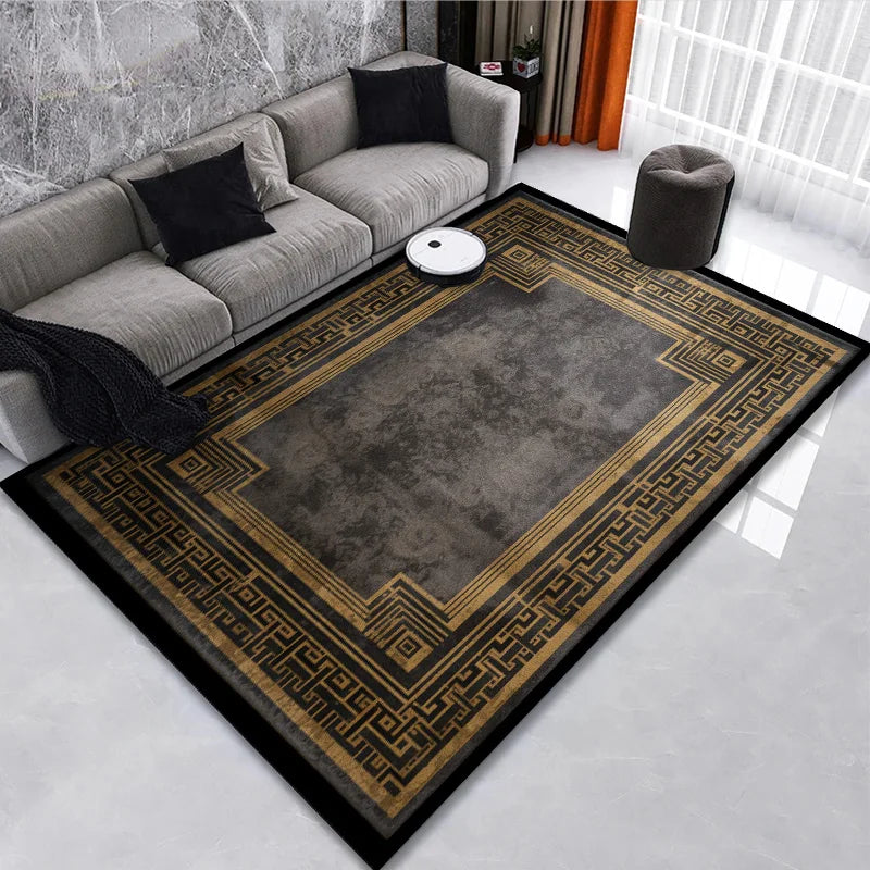 Classical Black Gold Oriental Carpet