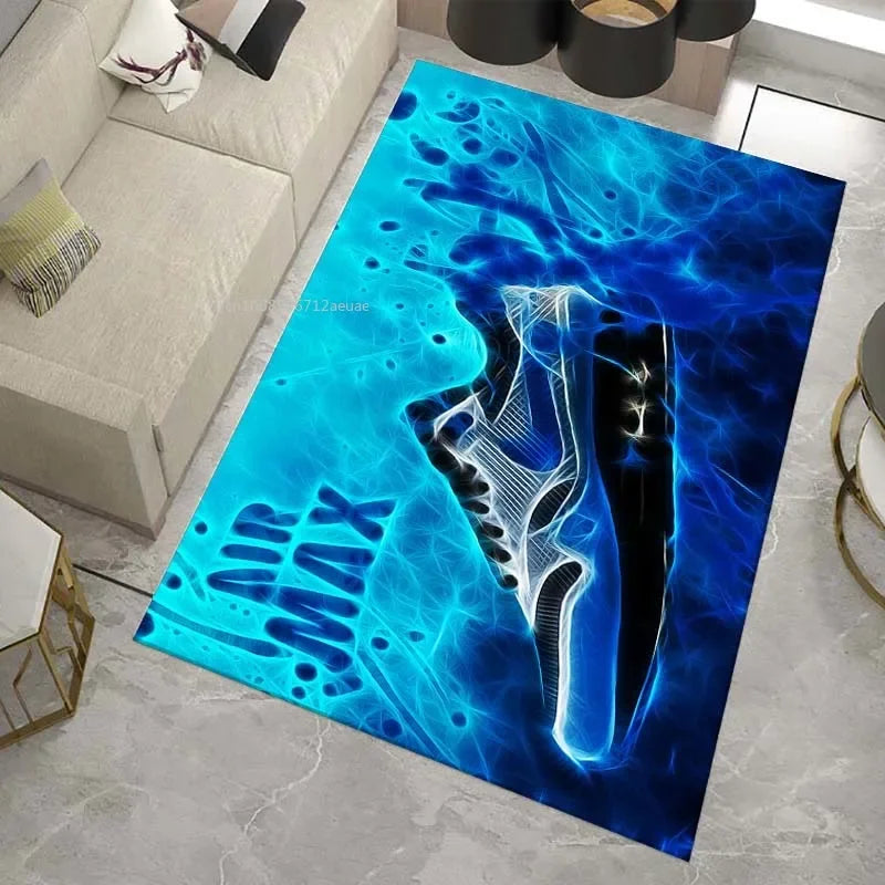 Neon Sneaker Shoes Area Rug