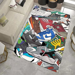 Neon Sneaker Shoes Area Rug