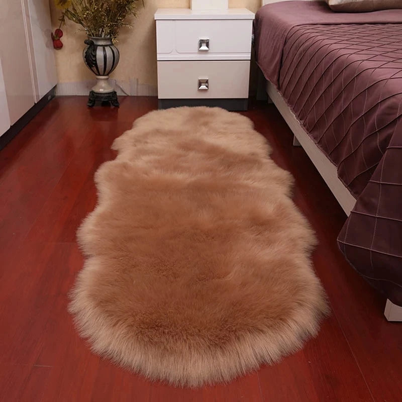 Plush Soft Sheepskin Bedroom Carpet