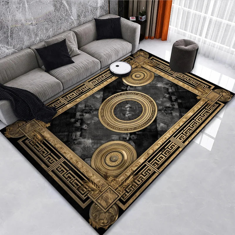 Classical Black Gold Oriental Carpet