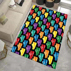 Neon Sneaker Shoes Area Rug