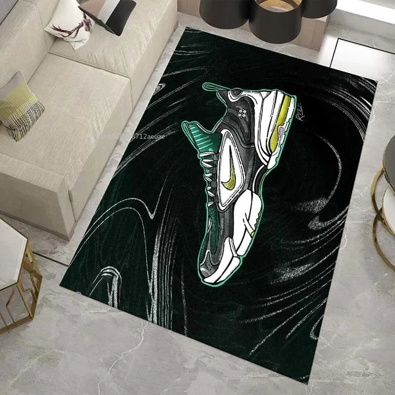 Neon Sneaker Shoes Area Rug