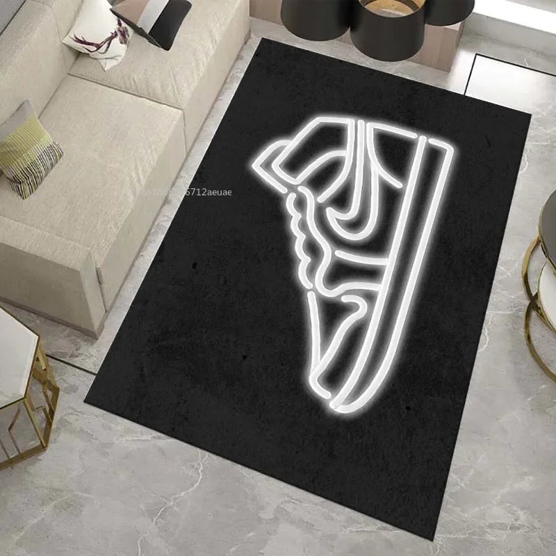 Neon Sneaker Shoes Area Rug